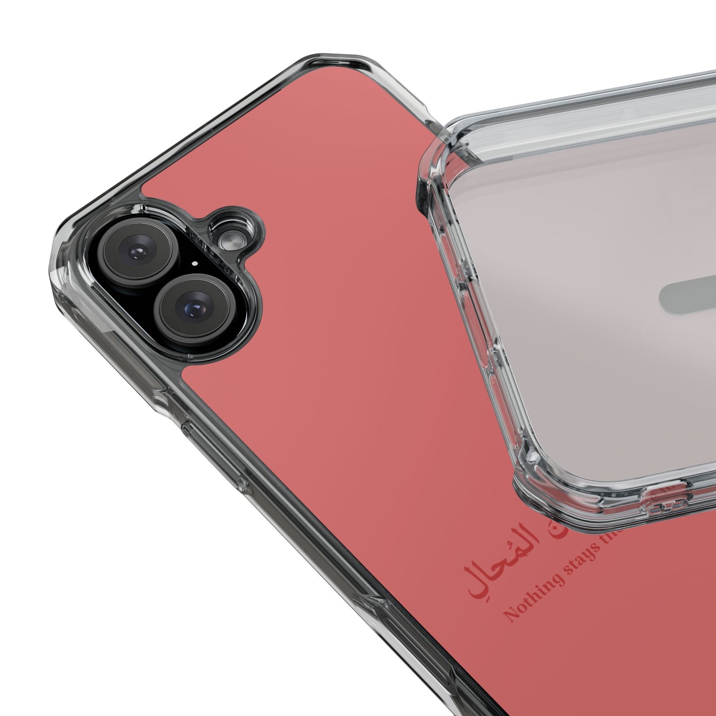 Salmon Clear Magnetic Impact Case — "Nothing stays the same forever"