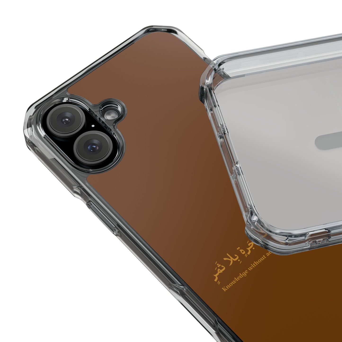 Brown Clear Magnetic Impact Case — "Knowledge without action is like a tree without fruit"