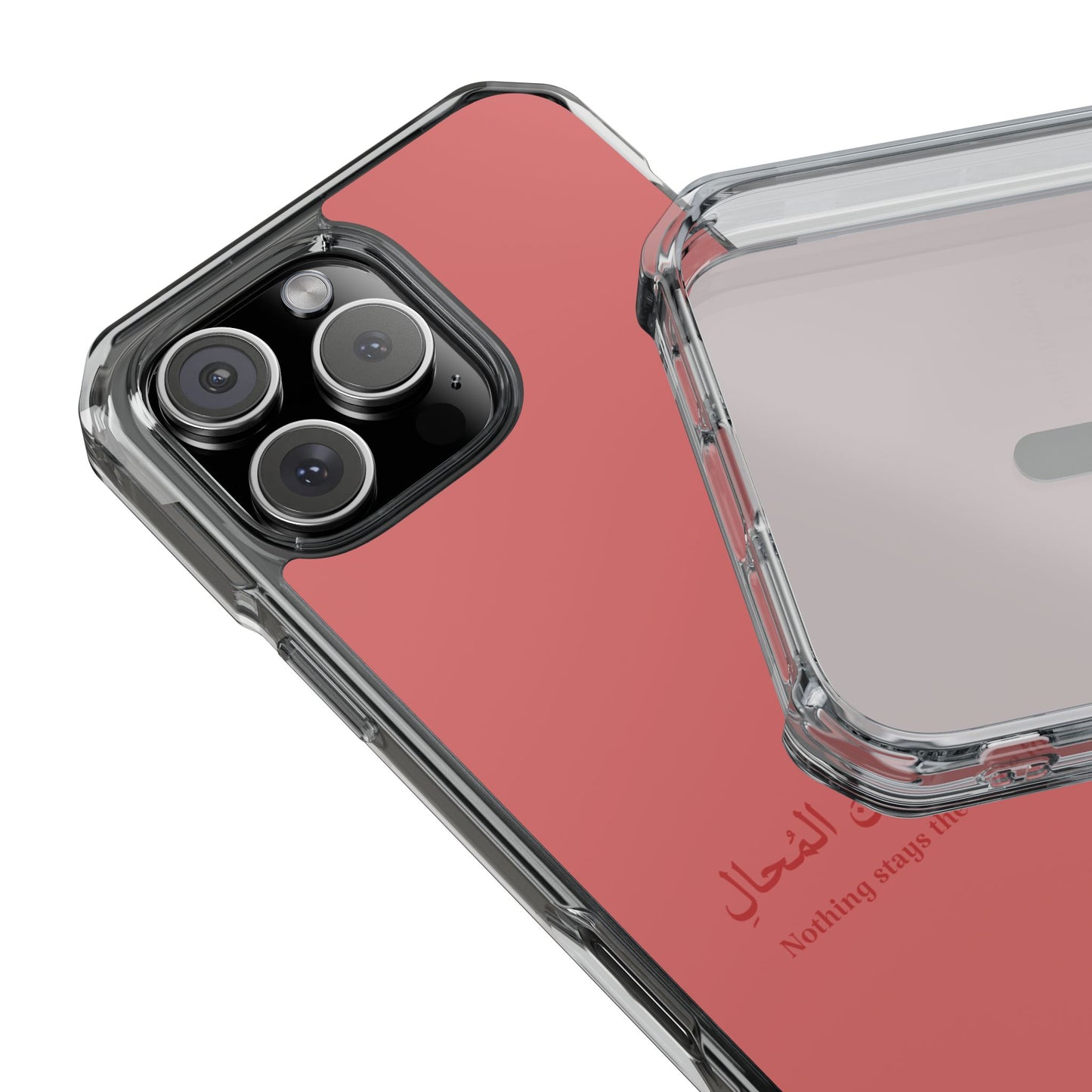 Salmon  Clear Magnetic Impact Case — "Nothing stays the same forever"