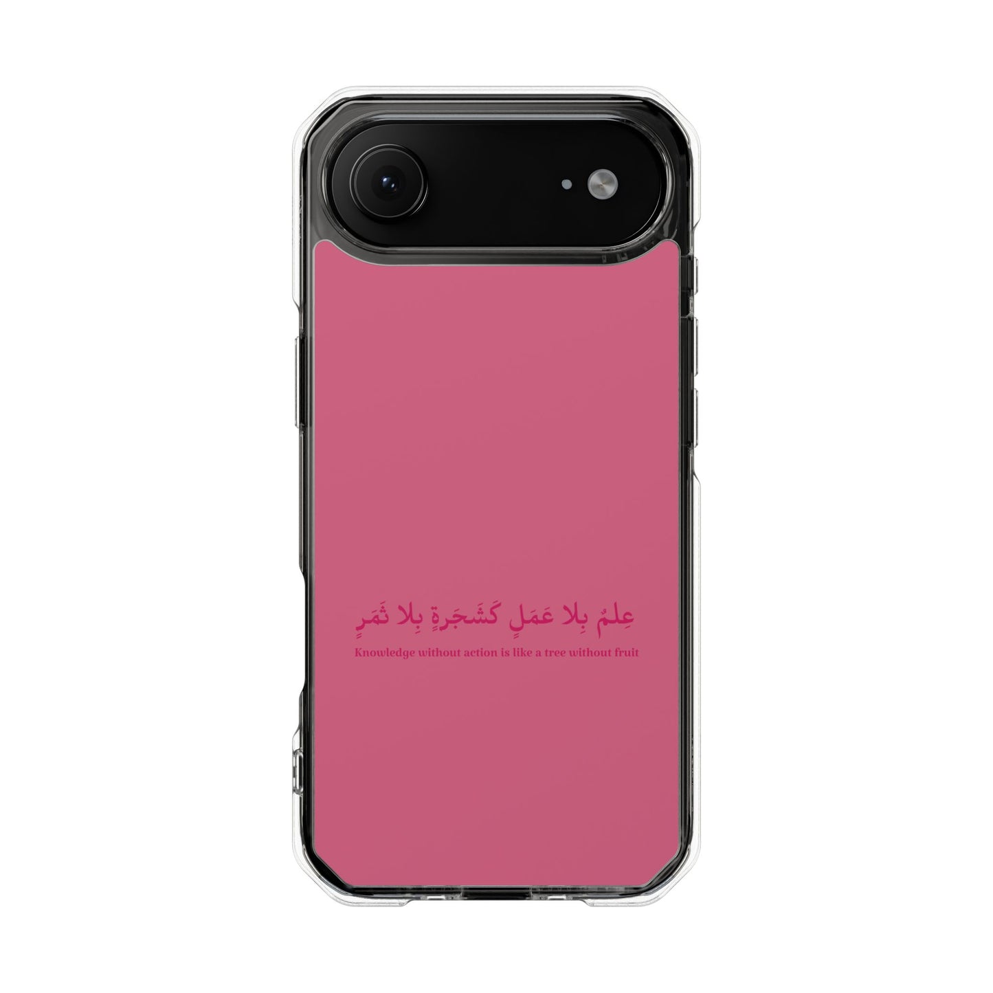 Pink Clear Magnetic Impact Case — "Knowledge without action is like a tree without fruit"