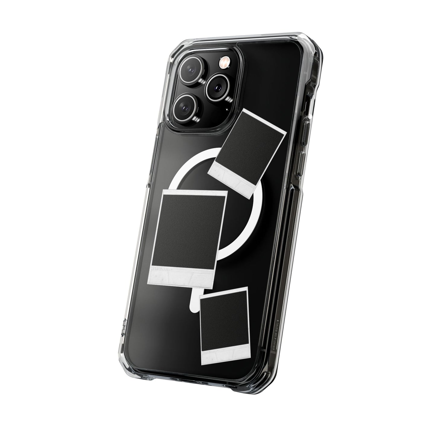 Clear Magnetic Phone Case — Retro Polaroid Photo Design