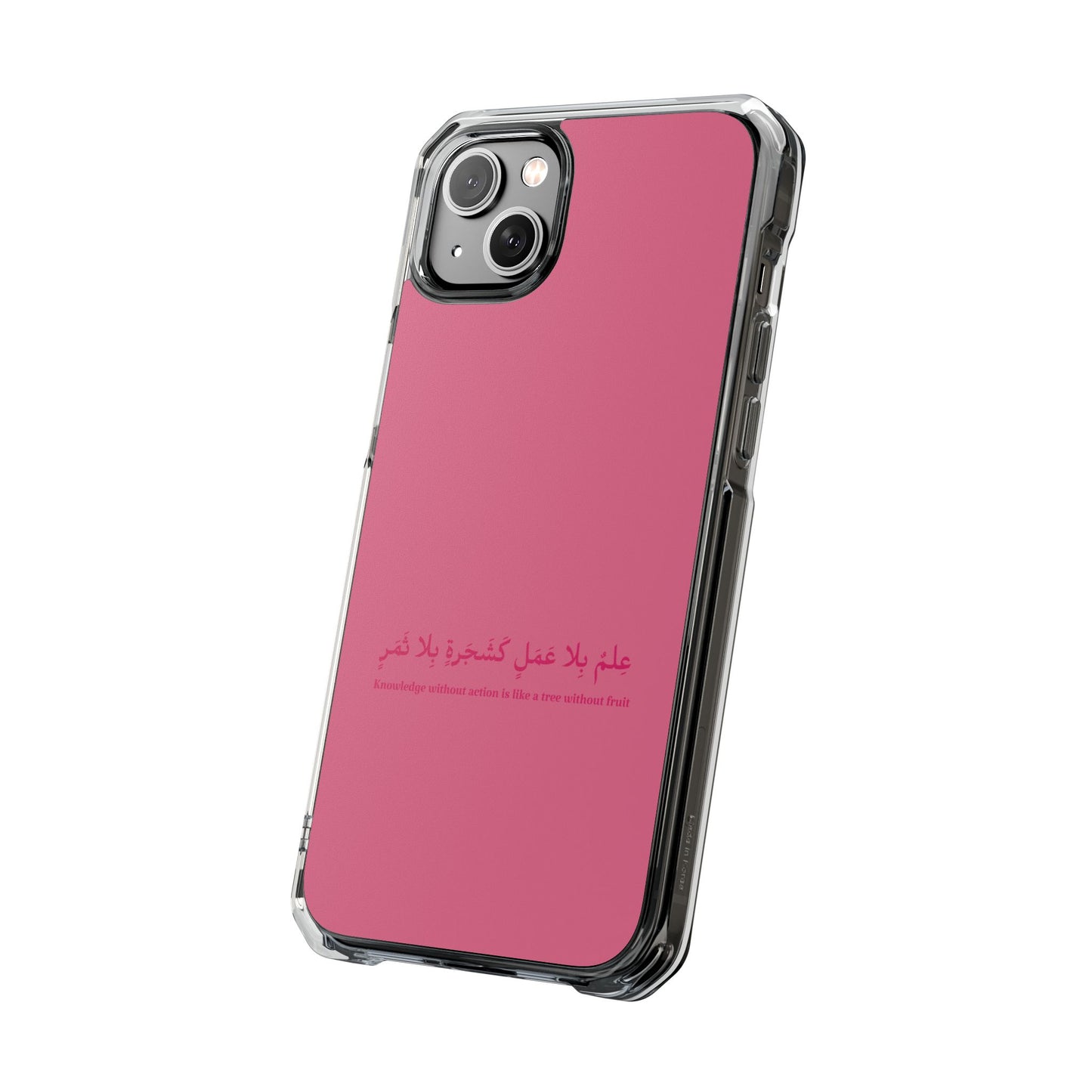 Pink Clear Magnetic Impact Case — "Knowledge without action is like a tree without fruit"