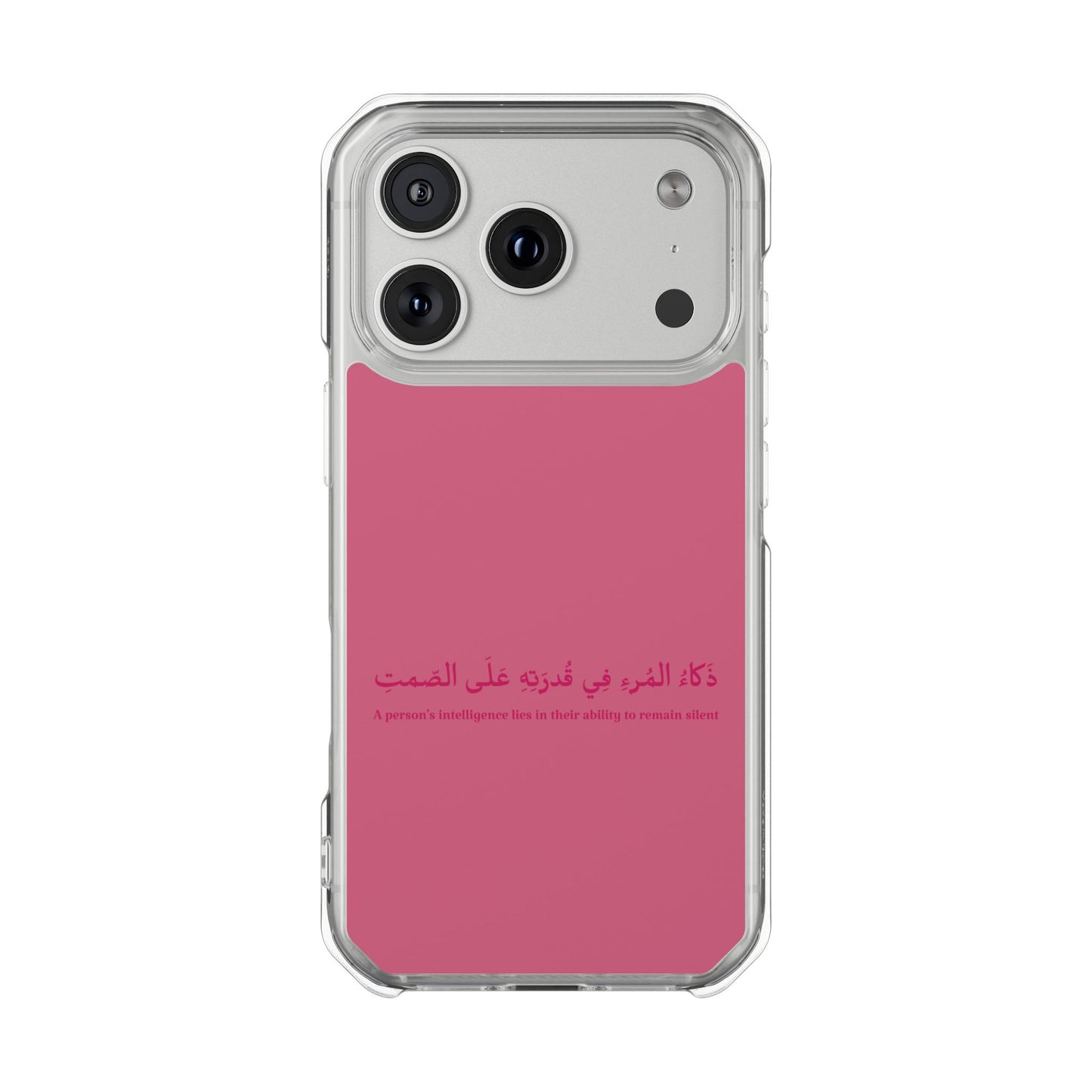 Pink Clear Magnetic Impact Case — "A person's intelligence lies in their ability to remain silent"