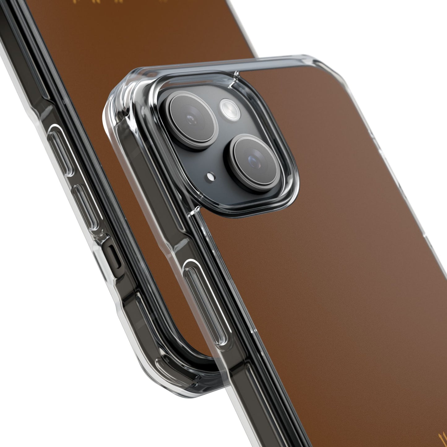 Brown  Clear Magnetic Impact Case — "Nothing stays the same forever"