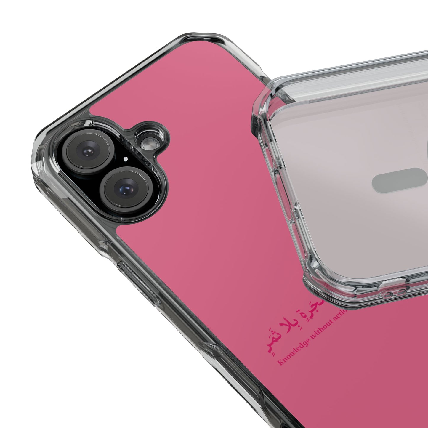 Pink Clear Magnetic Impact Case — "Knowledge without action is like a tree without fruit"
