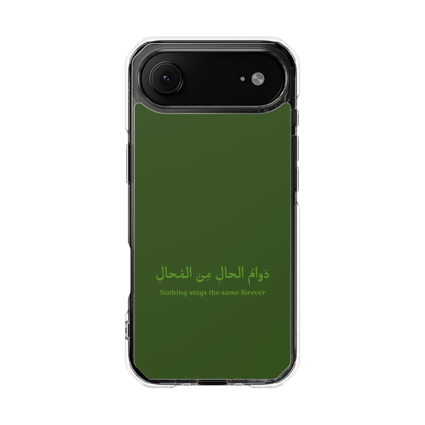 Green  Clear Magnetic Impact Case — "Nothing stays the same forever"
