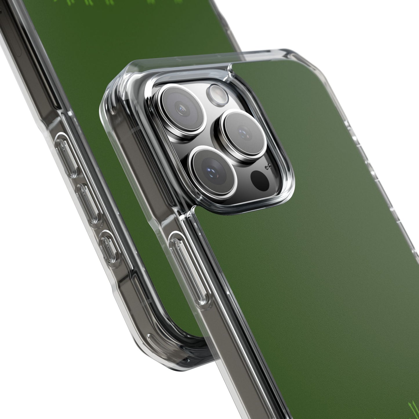 Green  Clear Magnetic Impact Case — "Nothing stays the same forever"