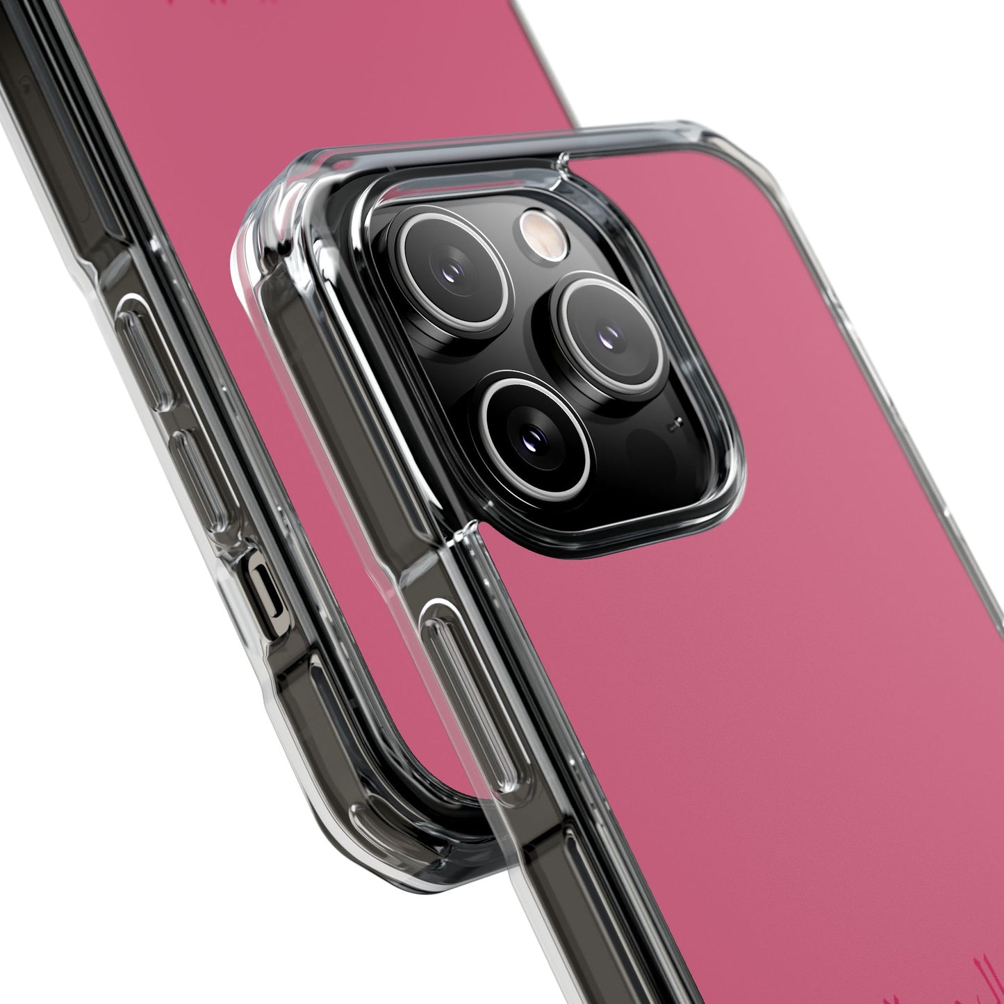 Pink  Clear Magnetic Impact Case — "Nothing stays the same forever"
