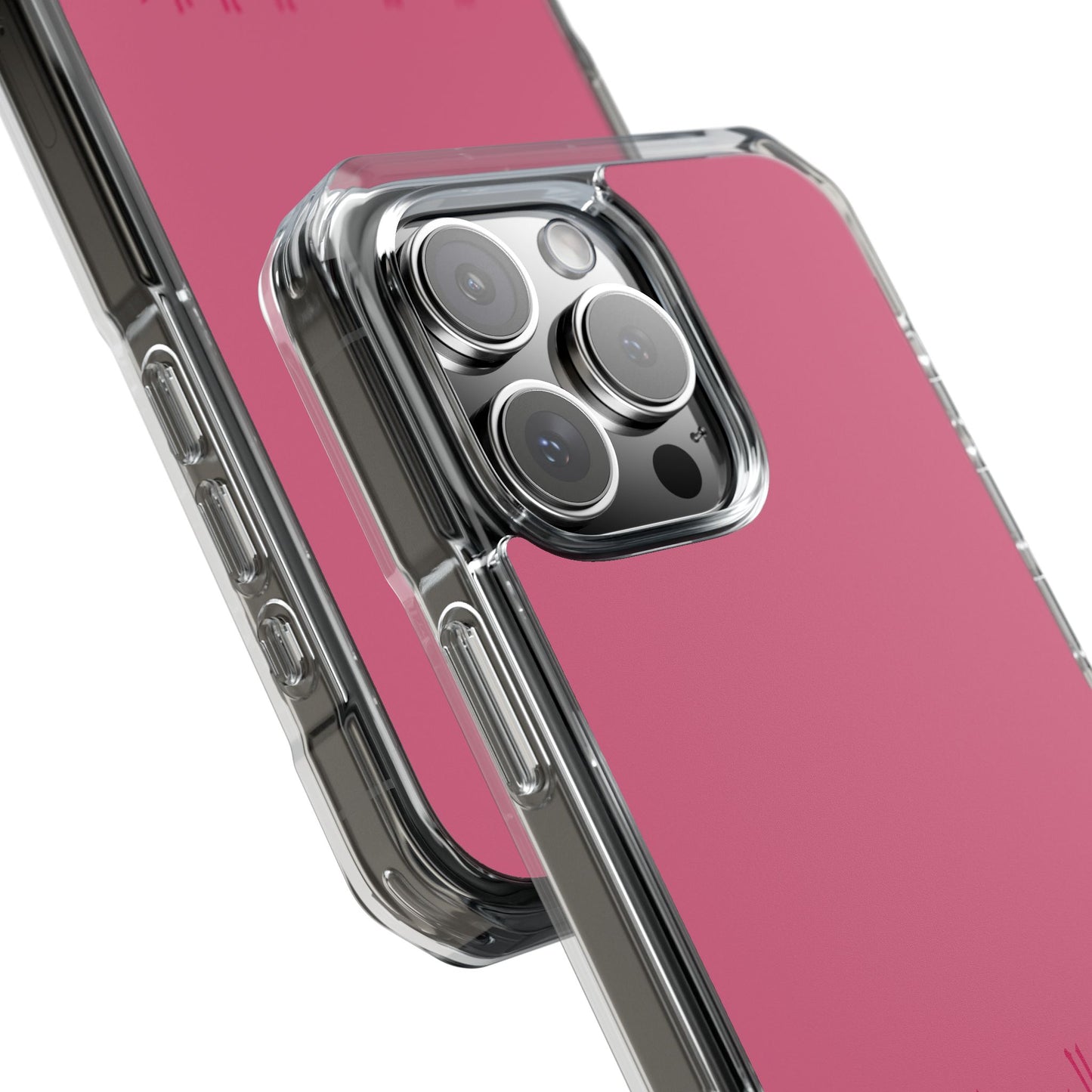 Pink  Clear Magnetic Impact Case — "Nothing stays the same forever"