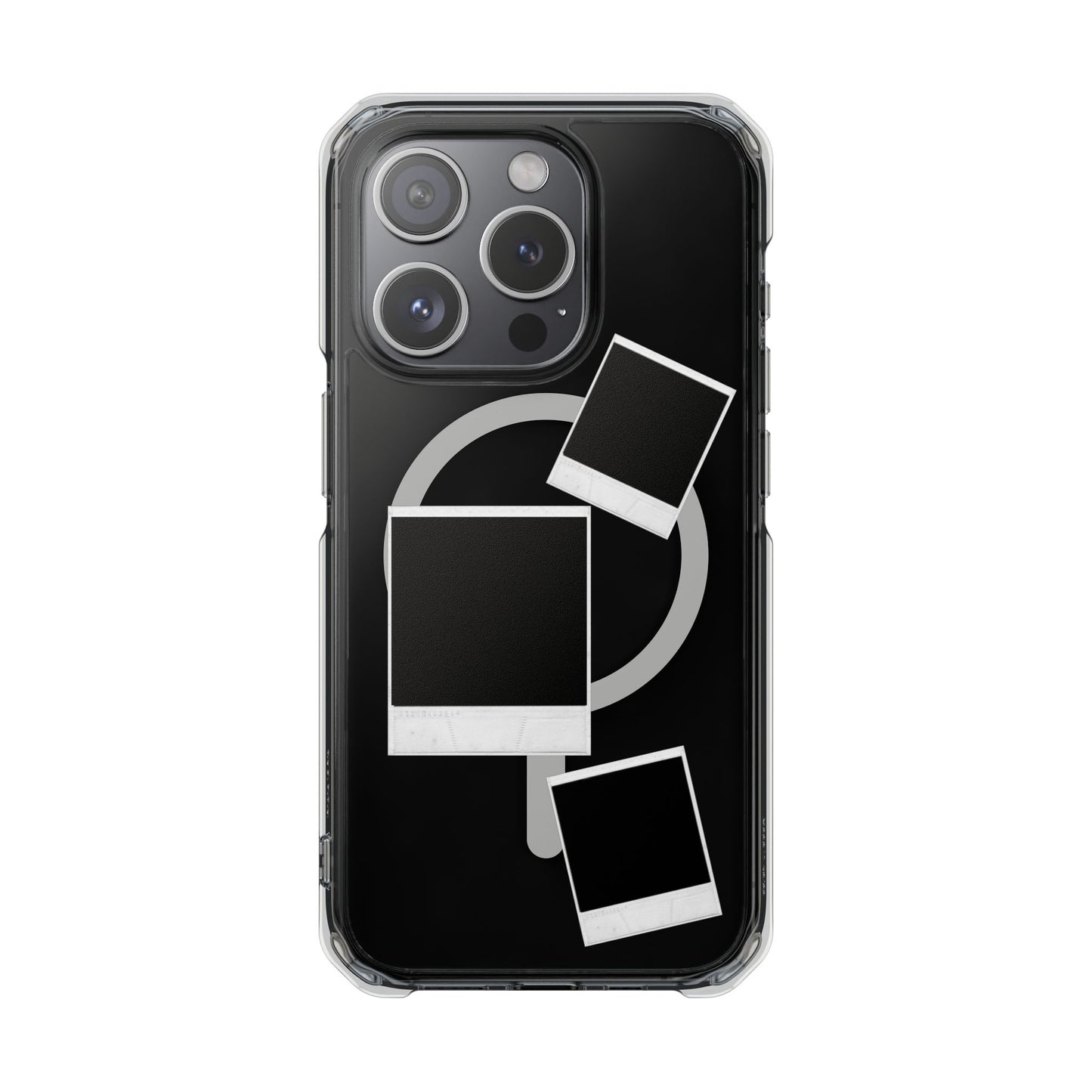 Clear Magnetic Phone Case — Retro Polaroid Photo Design
