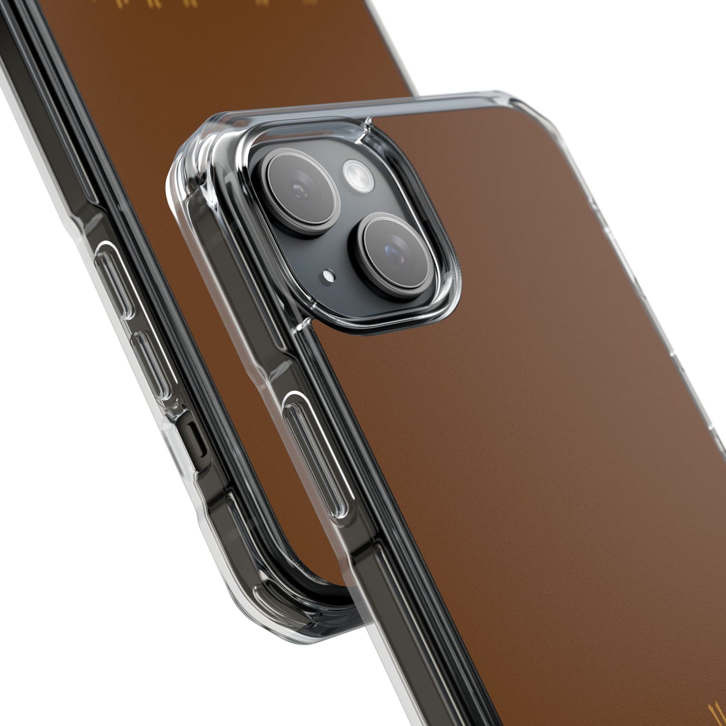 Brown  Clear Magnetic Impact Case — "Nothing stays the same forever"