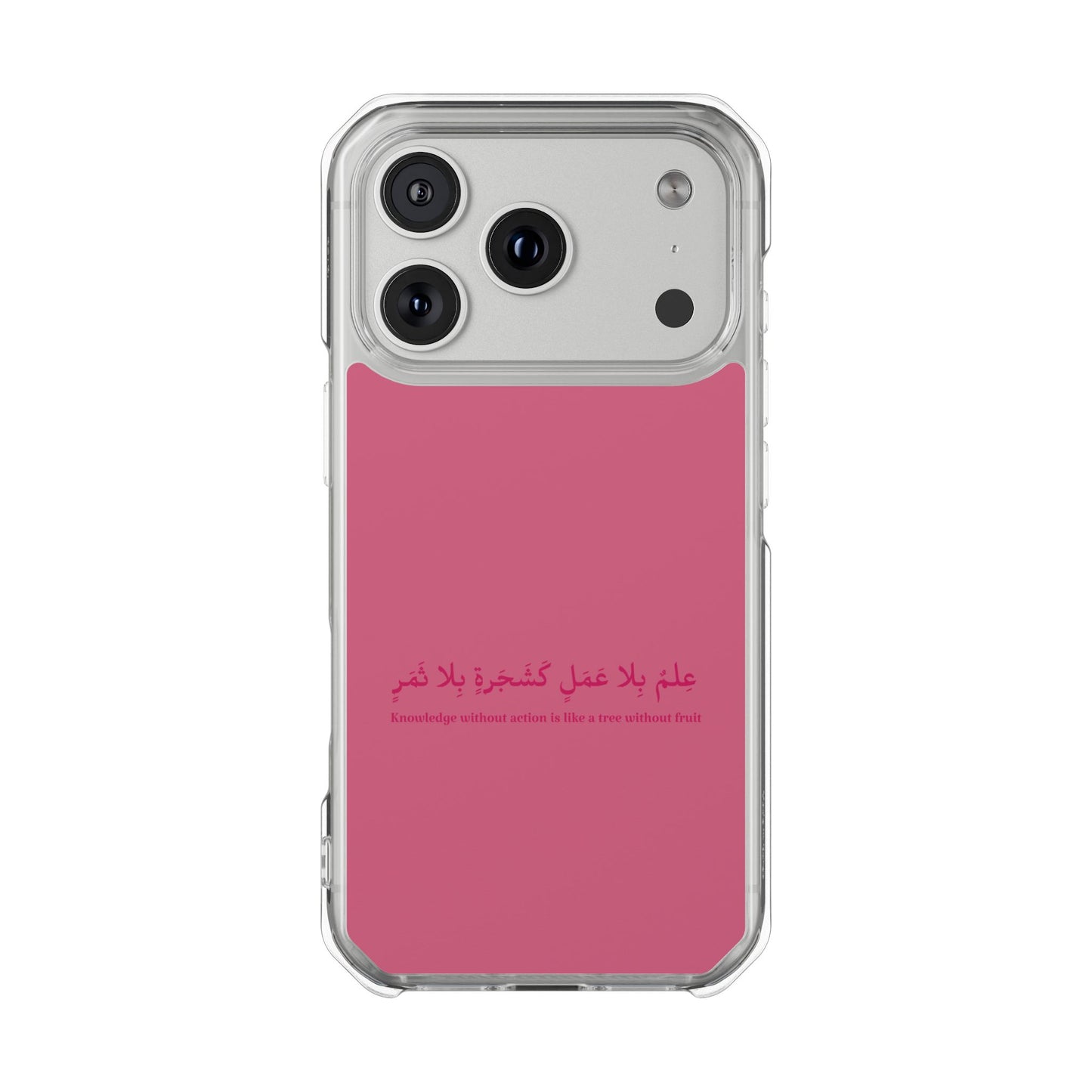 Pink Clear Magnetic Impact Case — "Knowledge without action is like a tree without fruit"