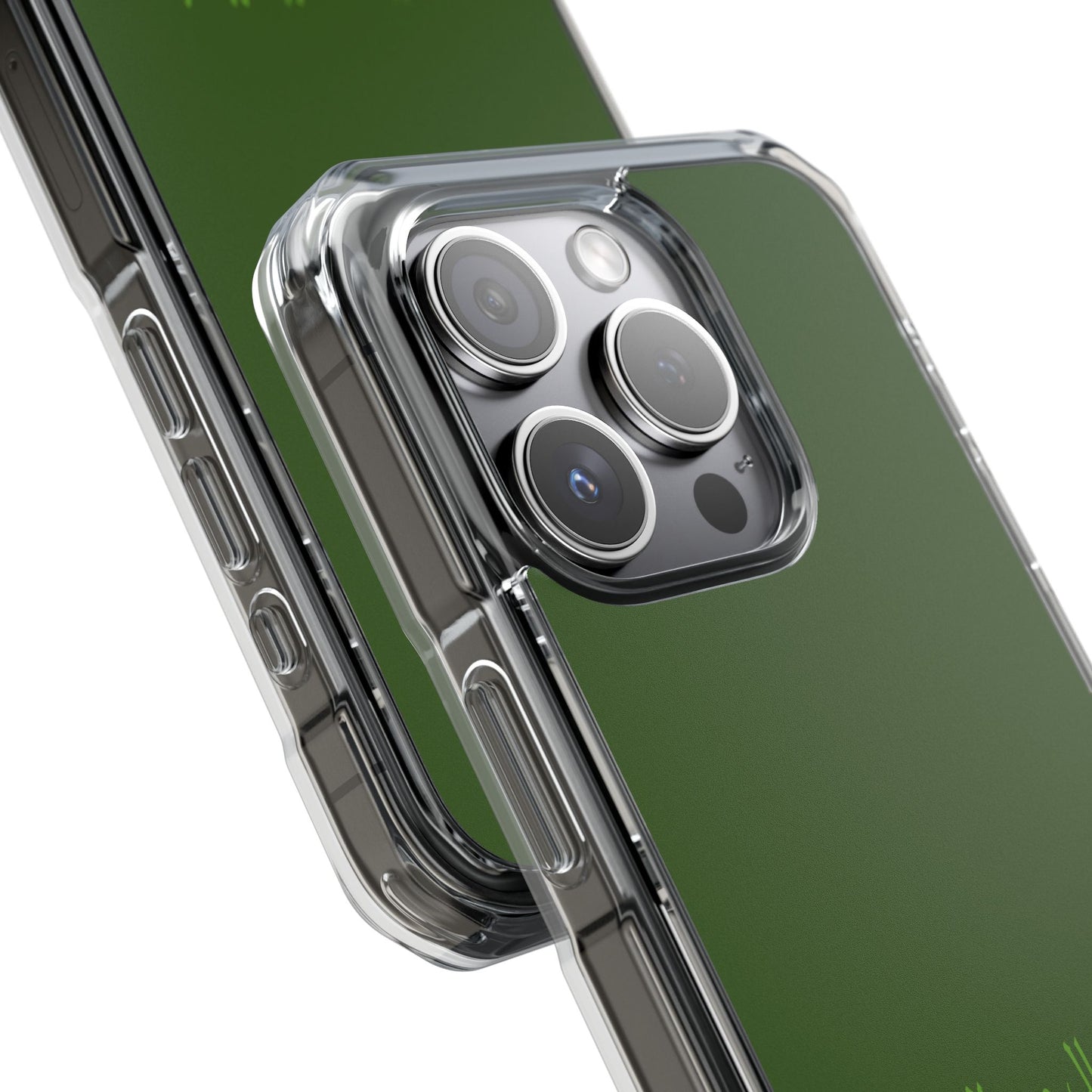 Green  Clear Magnetic Impact Case — "Nothing stays the same forever"