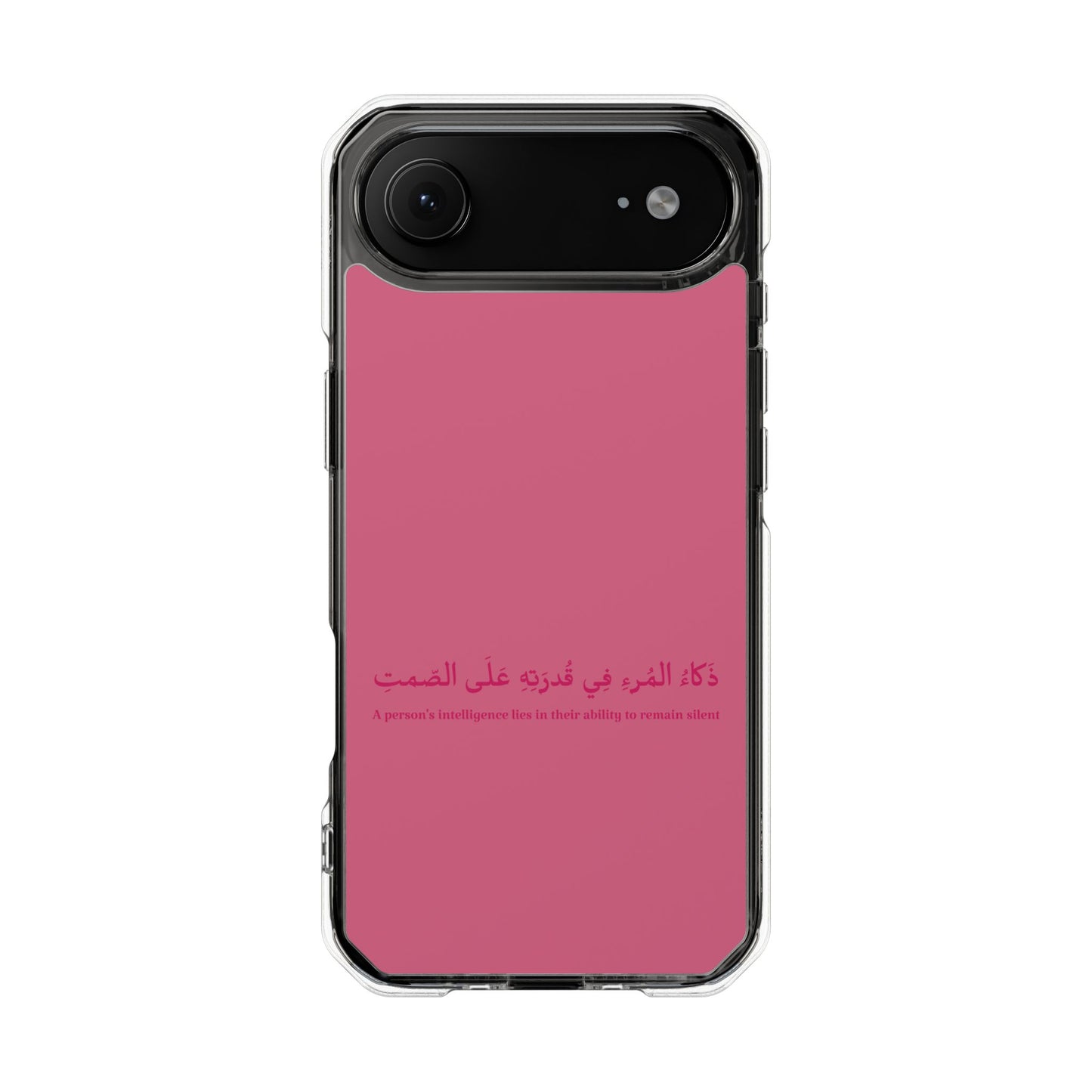 Pink Clear Magnetic Impact Case — "A person's intelligence lies in their ability to remain silent"