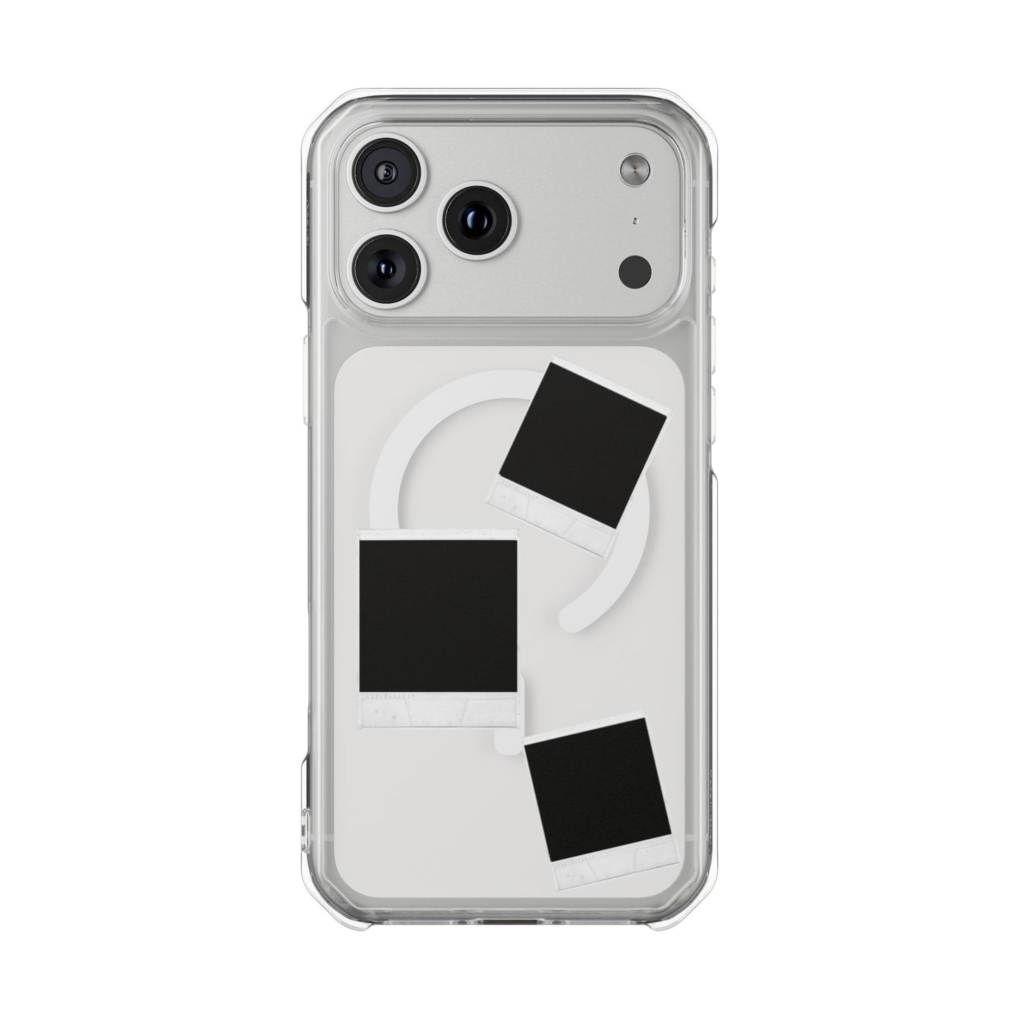 Clear Magnetic Phone Case — Retro Polaroid Photo Design