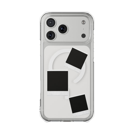 Clear Magnetic Phone Case — Retro Polaroid Photo Design