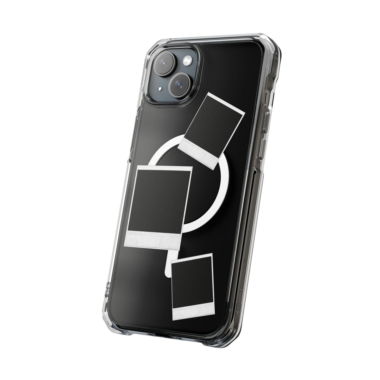 Clear Magnetic Phone Case — Retro Polaroid Photo Design