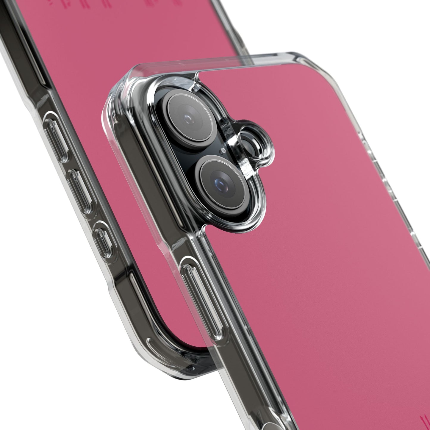 Pink  Clear Magnetic Impact Case — "Nothing stays the same forever"