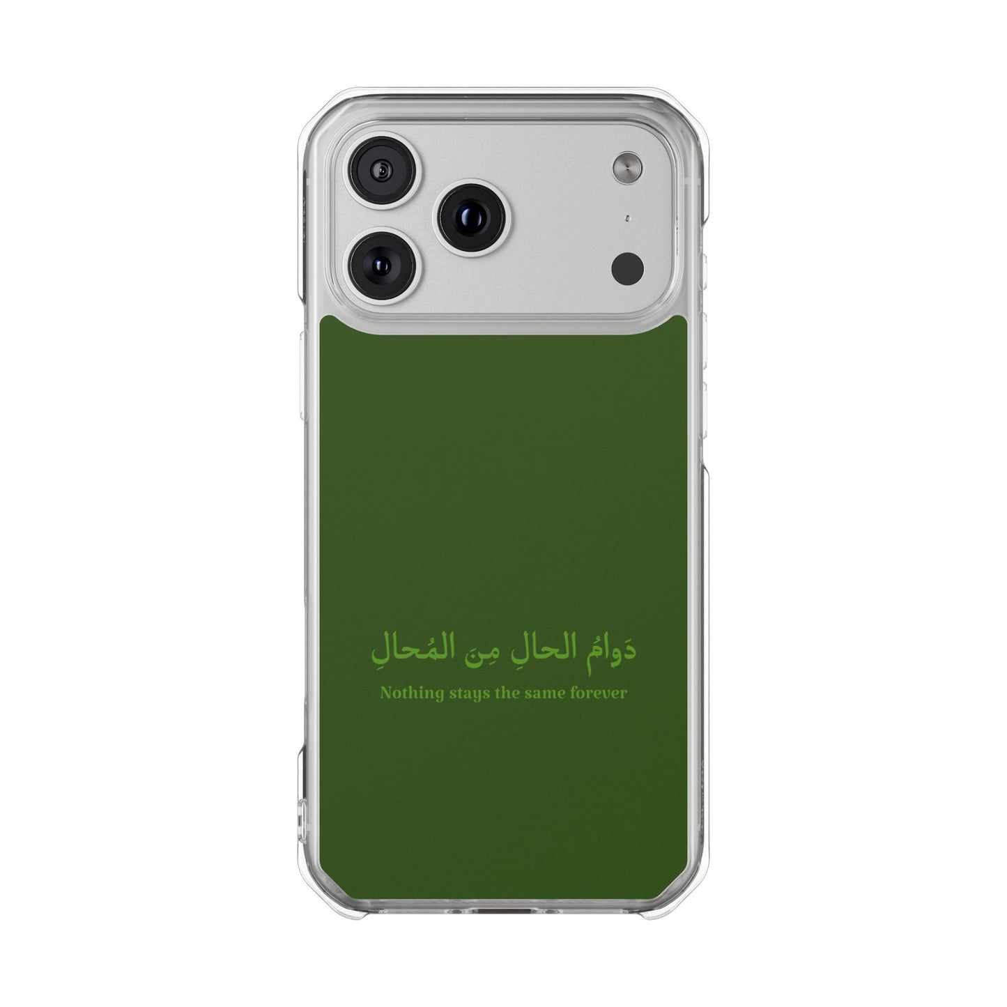 Green  Clear Magnetic Impact Case — "Nothing stays the same forever"