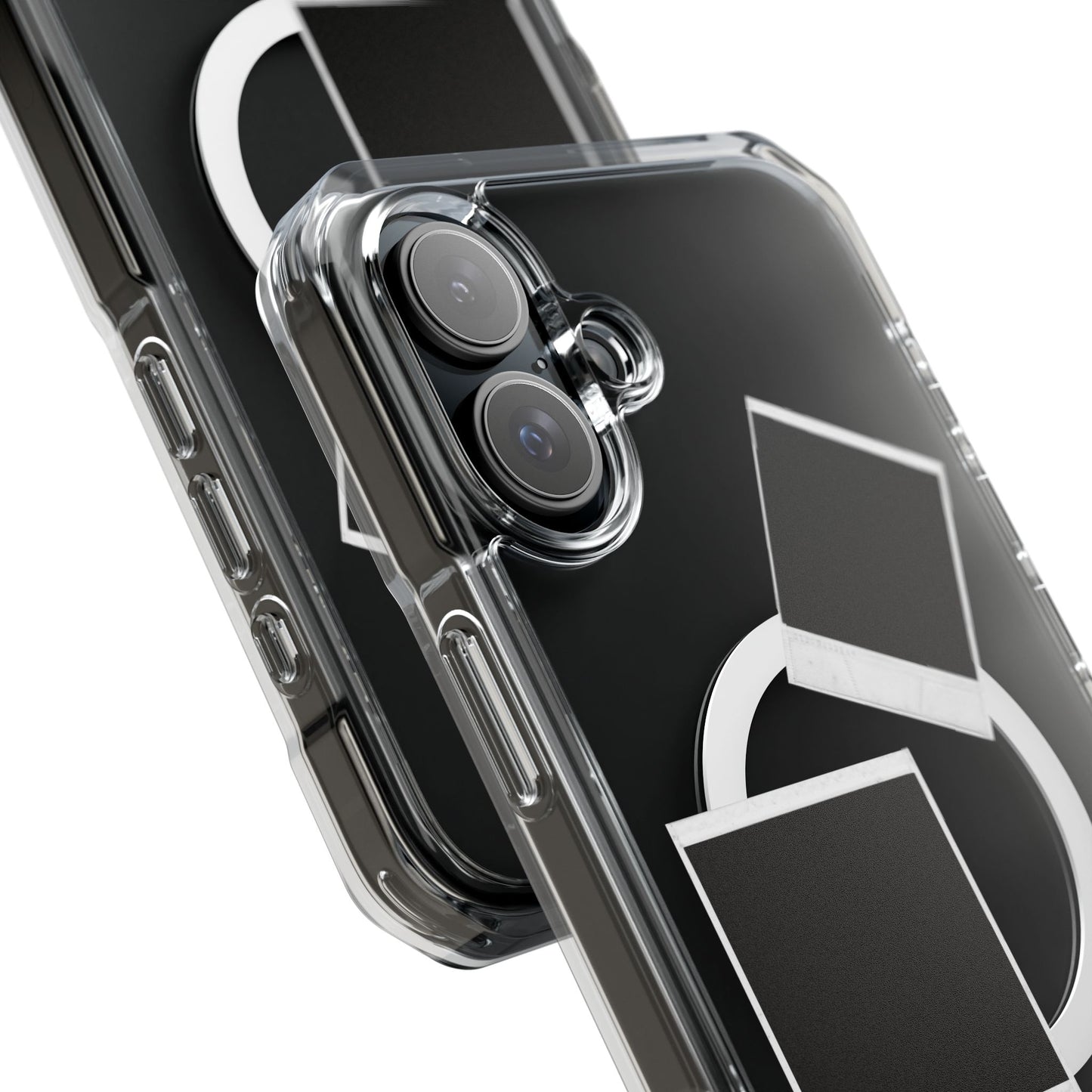 Clear Magnetic Phone Case — Retro Polaroid Photo Design