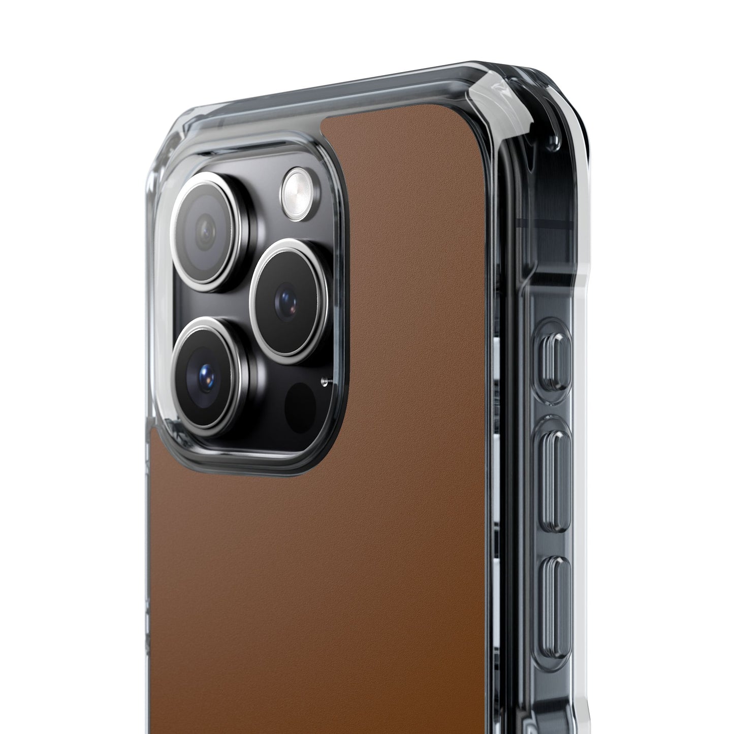 Brown  Clear Magnetic Impact Case — "Nothing stays the same forever"