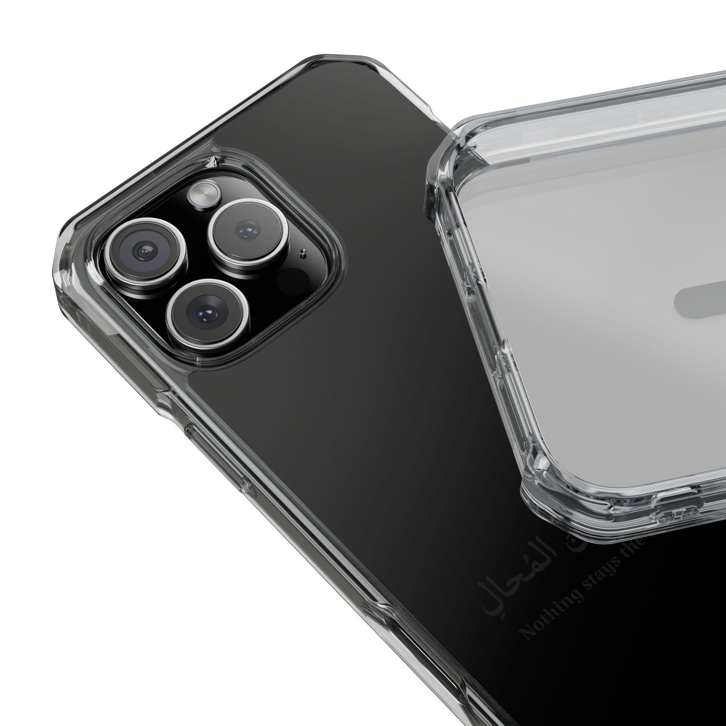 Black Clear Magnetic Impact Case — "Nothing stays the same forever"